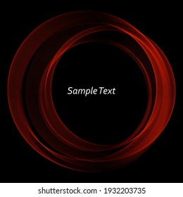 Abstract background of red transparent round wave frame, design element