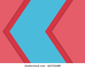 Abstract background. Red triangle superimposed layer on the blue box for text. Vector illustration.
