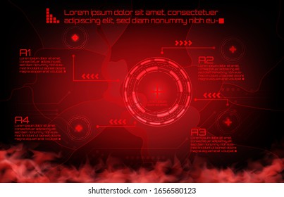 abstract background of red virus spreading and city map background
