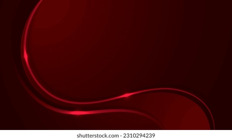 Abstract background red wave shape and lines with lighting effect. Vector illustration