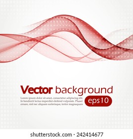 Abstract background with red waves