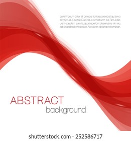 Abstract background with red waves