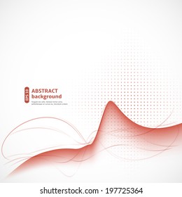 Abstract background with red waves and lines