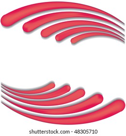 Abstract background with red waves made with mesh, Vector illustration