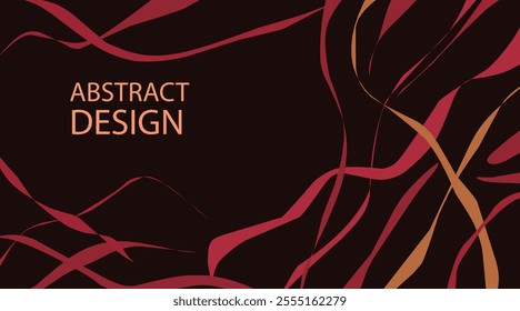 abstract background red waving lines