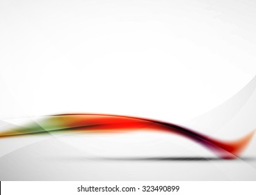 Abstract background. Red wavy blurred line with light and shadow effects in the air