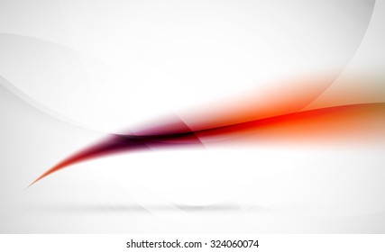 Abstract background. Red wavy blurred line with light and shadow effects in the air