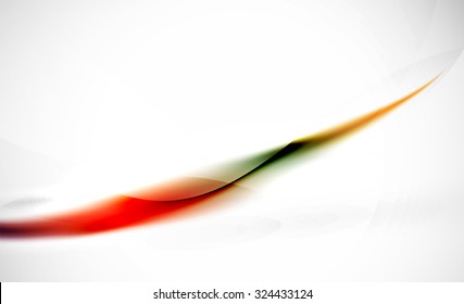 Antecedentes abstractos. Línea borrosa ondulada de onda roja con efectos de luz y sombra en el aire