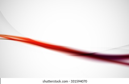 Abstract background. Red wavy blurred line with light and shadow effects in the air