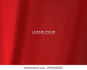 Abstract background of red wavy lines. Red background with shining gradient wave pattern. Modern design for banners, cards, web design, banners, certificates, etc.