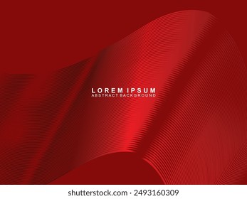 Fondo Abstractas de líneas onduladas rojas. Fondo rojo con patrón de onda de gradiente brillante. Diseño moderno para Anuncios, tarjetas, Diseño web, Anuncios, certificados, etc.