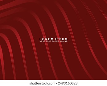 Abstract background of red wavy lines. Red background with shining gradient wave pattern. Modern design for banners, cards, web design, banners, certificates, etc.
