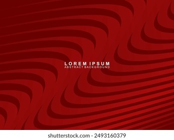 Abstract background of red wavy lines. Red background with shining gradient wave pattern. Modern design for banners, cards, web design, banners, certificates, etc.
