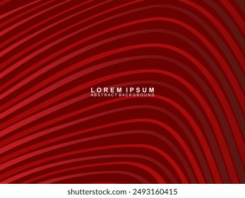 Abstract background of red wavy lines. Red background with shining gradient wave pattern. Modern design for banners, cards, web design, banners, certificates, etc.