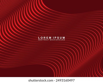 Fondo Abstractas de líneas onduladas rojas. Fondo rojo con patrón de onda de gradiente brillante. Diseño moderno para Anuncios, tarjetas, Diseño web, Anuncios, certificados, etc.