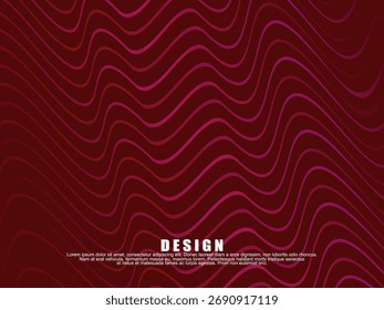 Fundo abstrato de linhas onduladas vermelhas. Design moderno para banners, cartões, web design, banners, certificados, etc.
