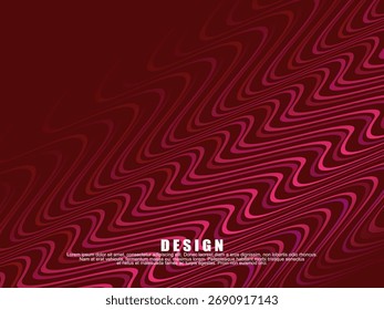 Abstract background of red wavy lines. Modern design for banners, cards, web design, banners, certificates, etc.