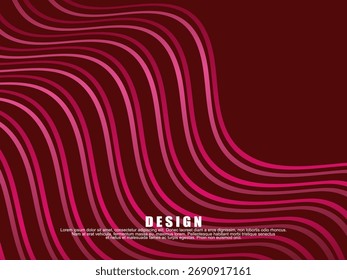 Abstract background of red wavy lines. Modern design for banners, cards, web design, banners, certificates, etc.