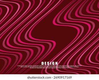 Abstract background of red wavy lines. Modern design for banners, cards, web design, banners, certificates, etc.