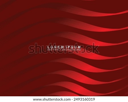 Abstract background of red wavy lines. Red background with shining gradient wave pattern. Modern design for banners, cards, web design, banners, certificates, etc.