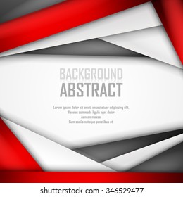 Abstract background of red, white and black origami paper. Vector illustration. EPS 10