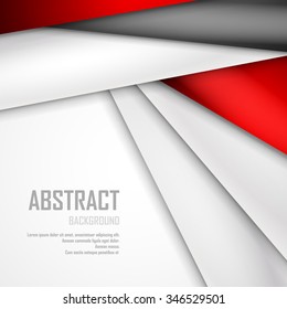 Fondo abstracto de papel de origami rojo, blanco y negro. Ilustración vectorial.  EPS 10