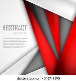 Abstract background of red, white and black origami paper. Vector illustration. EPS 10