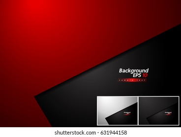 Abstract background of red white and black Vector Set