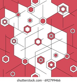 Abstract background. Red and white illustration