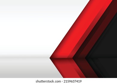 Abstract background red and white overlap layer on dark copy space, background vector illustration