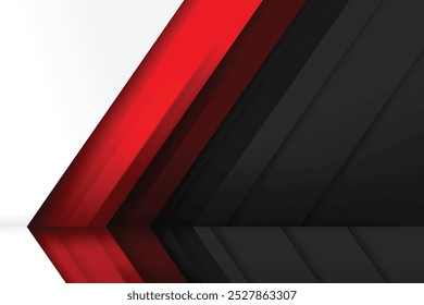Abstrato fundo vermelho e branco camada sobreposta no espaço de cópia escura, ilustração de vetor de fundo