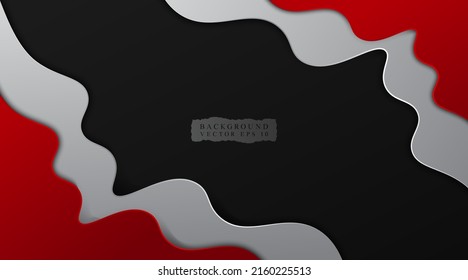abstract background, red white paper cut on black
