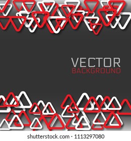 Abstract background with red and white triangles