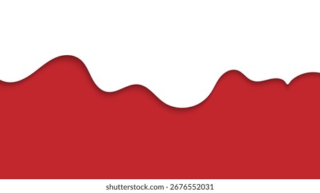 Abstract Background with Red and White Wavy Shapes