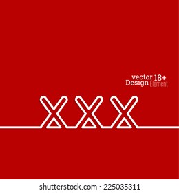 Abstract background with red xxx. Log in with 18 +