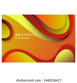 Abstract background. Red, yellow, brown wavy lines. Fluid shapes, flowing liquid. Vector template for banners, posters, brochures, covers
