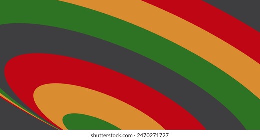 abstract background of red, yellow, green, black arches. design template for juneteenth day