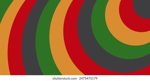 abstract background of red, yellow, green, black arches. design template for juneteenth day