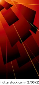 Un fondo abstracto con lámparas rojas y amarillas