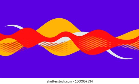 Abstract background red yellow purple sound wave illustration vector