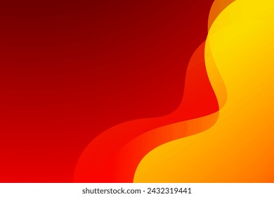 Abstract background with red and yellow wave color for concept design. Vector illustration	