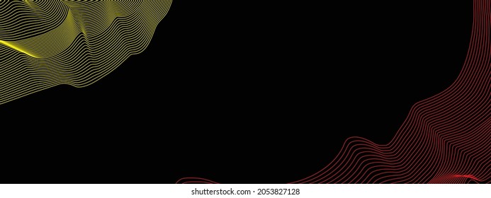 Fondo abstracto de las ondas rojas y amarillas