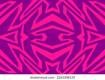 Abstract background with reflective geometric tribal pattern. Abstract geometric tribal ornament