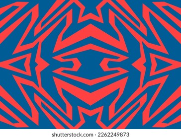 Abstract background with reflective geometric tribal pattern. Abstract geometric tribal ornament