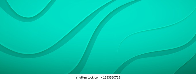 Abstract background with relief wavy surface in turquoise colors