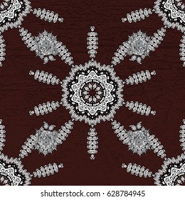 Abstract background with repeating elements. Brown and golden pattern. Elegant vector classic pattern.
