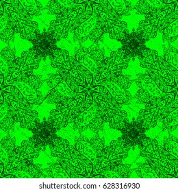 Abstract background with repeating elements. Green and dark pattern. Elegant vector classic pattern.