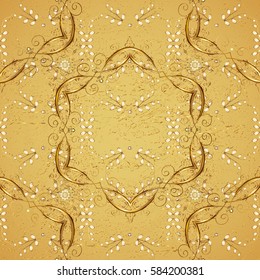 Abstract background with repeating elements. Yellow and golden pattern. Elegant vector classic pattern.