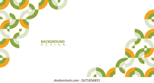 Um plano de fundo abstrato com um padrão repetido de círculos concêntricos em laranja e verde