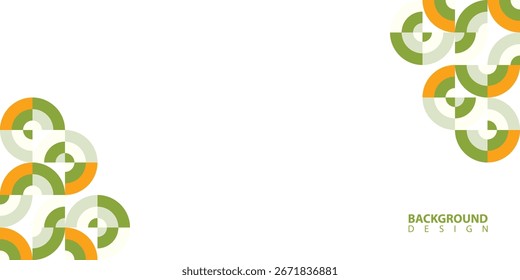 Um plano de fundo abstrato com um padrão repetido de círculos concêntricos em laranja e verde